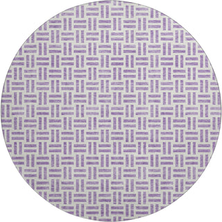 Piper Looms Mayfield Geometric AMF978 Lavender Machine Washable Area Rug Round Main Image