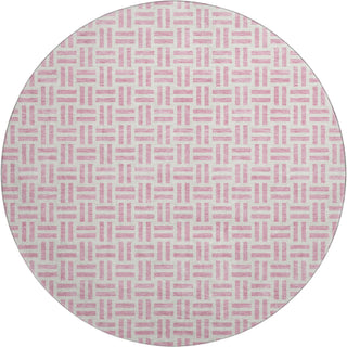 Piper Looms Mayfield Geometric AMF978 Pink Machine Washable Area Rug Round Main Image