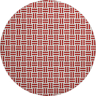Piper Looms Mayfield Geometric AMF978 Red Machine Washable Area Rug Round Main Image