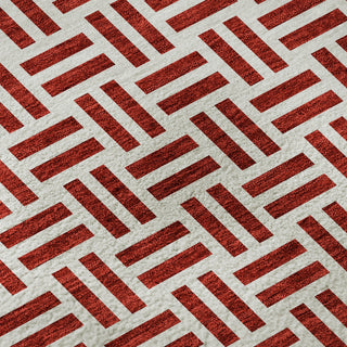 Piper Looms Mayfield Geometric AMF978 Red Machine Washable Area Rug Swatch Image