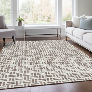 Piper Looms Mayfield Geometric AMF978 Taupe Machine Washable Area Rug Lifestyle Image Feature