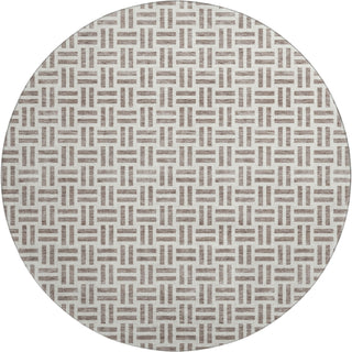 Piper Looms Mayfield Geometric AMF978 Taupe Machine Washable Area Rug Round Main Image