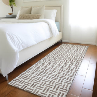 Piper Looms Mayfield Geometric AMF978 Taupe Machine Washable Area Rug Runner Lifestyle Image Feature