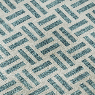 Piper Looms Mayfield Geometric AMF978 Teal Machine Washable Area Rug Swatch Image
