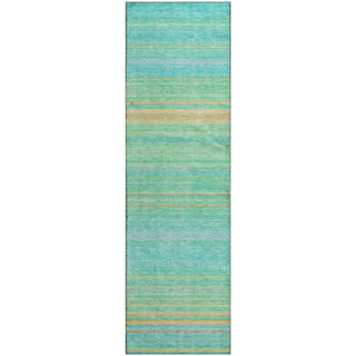 Piper Looms Mayfield Stripes AMF979 Aqua Machine Washable Area Rug Runner Main Image