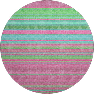Piper Looms Mayfield Stripes AMF979 Blush Machine Washable Area Rug Round Main Image