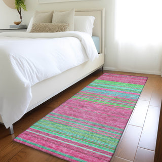 Piper Looms Mayfield Stripes AMF979 Blush Machine Washable Area Rug Runner Lifestyle Image Feature