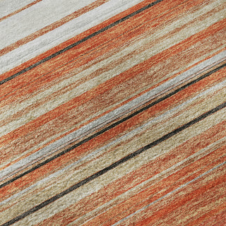Piper Looms Mayfield Stripes AMF979 Coral Machine Washable Area Rug Swatch Image