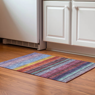 Piper Looms Mayfield Stripes AMF979 Lavender Machine Washable Area Rug Scatter Lifestyle Image Feature