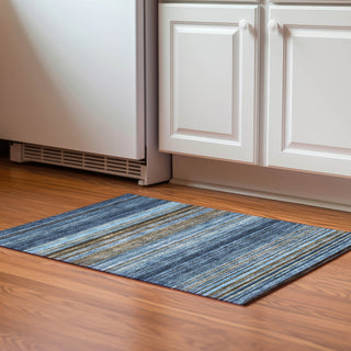Piper Looms Mayfield Stripes AMF979 Navy Machine Washable Area Rug Scatter Lifestyle Image Feature