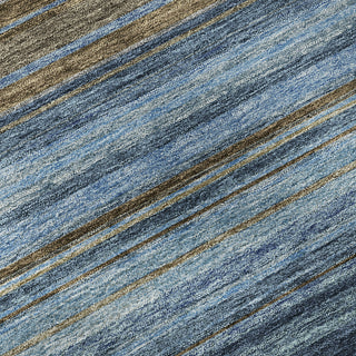 Piper Looms Mayfield Stripes AMF979 Navy Machine Washable Area Rug Swatch Image