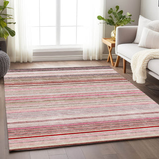 Piper Looms Mayfield Stripes AMF979 Pink Machine Washable Area Rug Lifestyle Image Feature