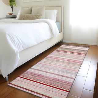 Piper Looms Mayfield Stripes AMF979 Pink Machine Washable Area Rug Runner Lifestyle Image Feature
