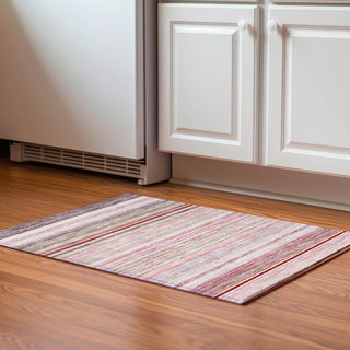 Piper Looms Mayfield Stripes AMF979 Pink Machine Washable Area Rug Scatter Lifestyle Image Feature