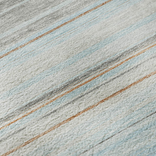 Piper Looms Mayfield Stripes AMF979 Sky Machine Washable Area Rug Swatch Image