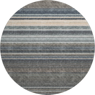 Piper Looms Mayfield Stripes AMF979 Taupe Machine Washable Area Rug Round Main Image