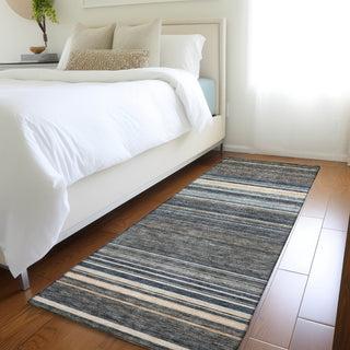 Piper Looms Mayfield Stripes AMF979 Taupe Machine Washable Area Rug Runner Lifestyle Image Feature