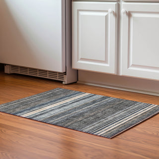 Piper Looms Mayfield Stripes AMF979 Taupe Machine Washable Area Rug Scatter Lifestyle Image Feature