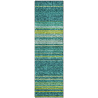 Piper Looms Mayfield Stripes AMF979 Teal Machine Washable Area Rug Runner Main Image