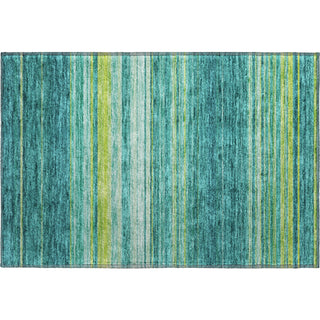 Piper Looms Mayfield Stripes AMF979 Teal Machine Washable Area Rug Scatter Main Image
