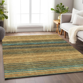 Piper Looms Mayfield Stripes AMF979 Wheat Machine Washable Area Rug Lifestyle Image Feature