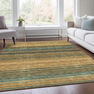 Piper Looms Mayfield Stripes AMF979 Wheat Machine Washable Area Rug Lifestyle Image Feature