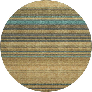 Piper Looms Mayfield Stripes AMF979 Wheat Machine Washable Area Rug Round Main Image