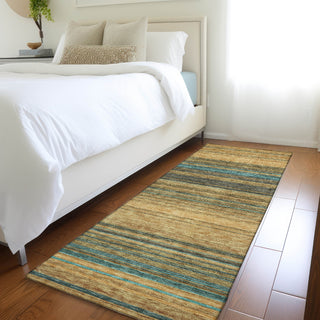 Piper Looms Mayfield Stripes AMF979 Wheat Machine Washable Area Rug Runner Lifestyle Image Feature