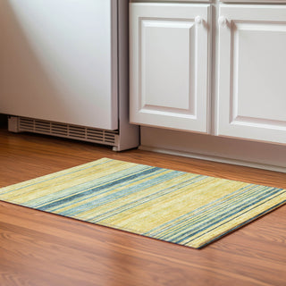 Piper Looms Mayfield Stripes AMF979 Yellow Machine Washable Area Rug Scatter Lifestyle Image Feature