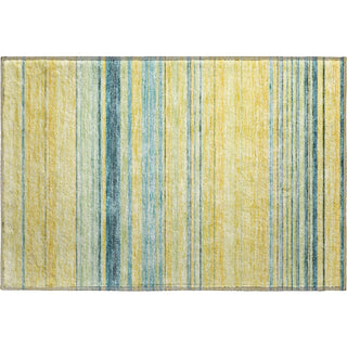 Piper Looms Mayfield Stripes AMF979 Yellow Machine Washable Area Rug Scatter Main Image