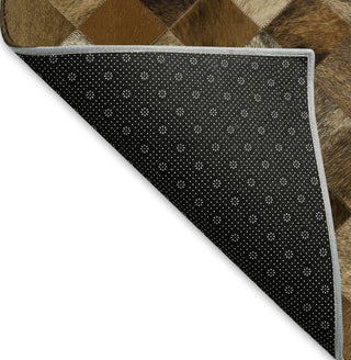 Piper Looms Mayfield Small Boxes AMF98 Brown Machine Washable Area Rug Backing Image