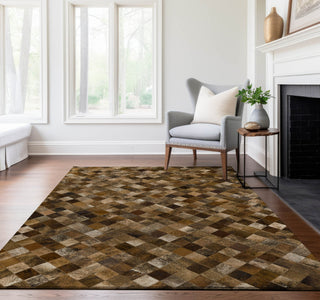 Piper Looms Mayfield Small Boxes AMF98 Brown Machine Washable Area Rug Lifestyle Image Feature