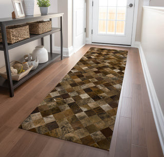 Piper Looms Mayfield Small Boxes AMF98 Brown Machine Washable Area Rug Runner Lifestyle Image Feature