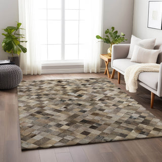 Piper Looms Mayfield Small Boxes AMF98 Gray Machine Washable Area Rug Lifestyle Image Feature