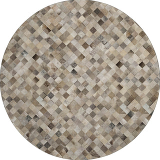 Piper Looms Mayfield Small Boxes AMF98 Gray Machine Washable Area Rug Round Main Image