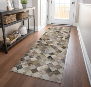 Piper Looms Mayfield Small Boxes AMF98 Gray Machine Washable Area Rug Runner Lifestyle Image Feature