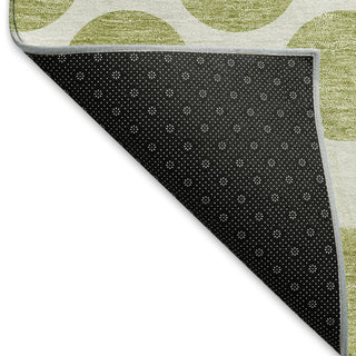 Piper Looms Mayfield Circles AMF980 Aloe Machine Washable Area Rug Backing Image