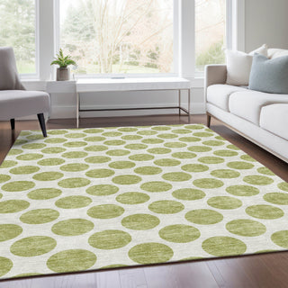 Piper Looms Mayfield Circles AMF980 Aloe Machine Washable Area Rug Lifestyle Image Feature