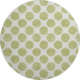 Piper Looms Mayfield Circles AMF980 Aloe Machine Washable Area Rug Round Main Image