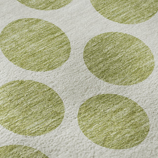 Piper Looms Mayfield Circles AMF980 Aloe Machine Washable Area Rug Swatch Image