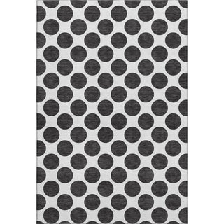 Piper Looms Mayfield Circles AMF980 Black Machine Washable Area Rug main image