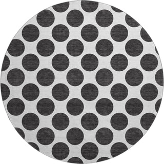 Piper Looms Mayfield Circles AMF980 Black Machine Washable Area Rug Round Main Image