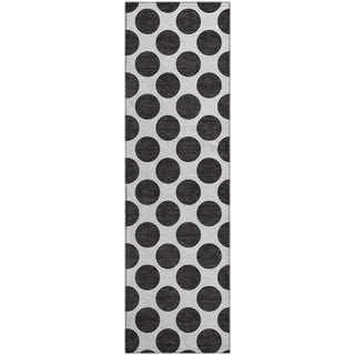 Piper Looms Mayfield Circles AMF980 Black Machine Washable Area Rug Runner Main Image