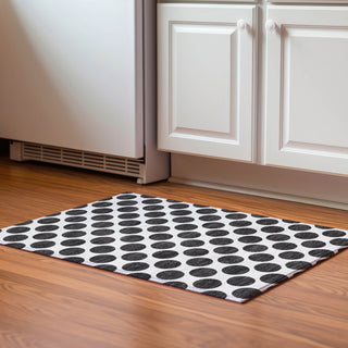 Piper Looms Mayfield Circles AMF980 Black Machine Washable Area Rug Scatter Lifestyle Image Feature