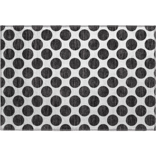 Piper Looms Mayfield Circles AMF980 Black Machine Washable Area Rug Scatter Main Image