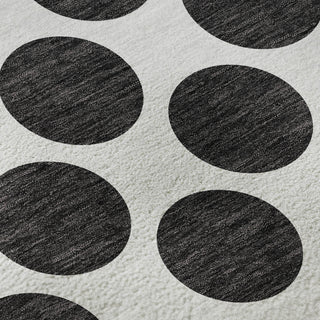 Piper Looms Mayfield Circles AMF980 Black Machine Washable Area Rug Swatch Image