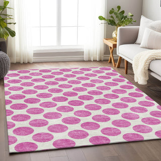 Piper Looms Mayfield Circles AMF980 Blush Machine Washable Area Rug Lifestyle Image Feature