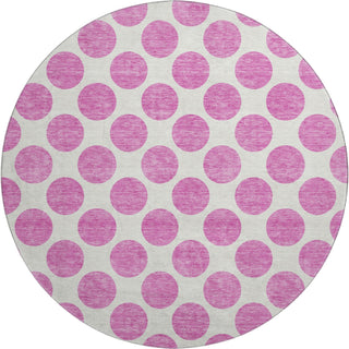 Piper Looms Mayfield Circles AMF980 Blush Machine Washable Area Rug Round Main Image