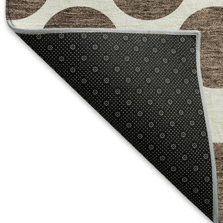 Piper Looms Mayfield Circles AMF980 Brown Machine Washable Area Rug Backing Image