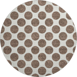 Piper Looms Mayfield Circles AMF980 Brown Machine Washable Area Rug Round Main Image